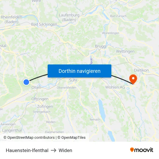Hauenstein-Ifenthal to Widen map