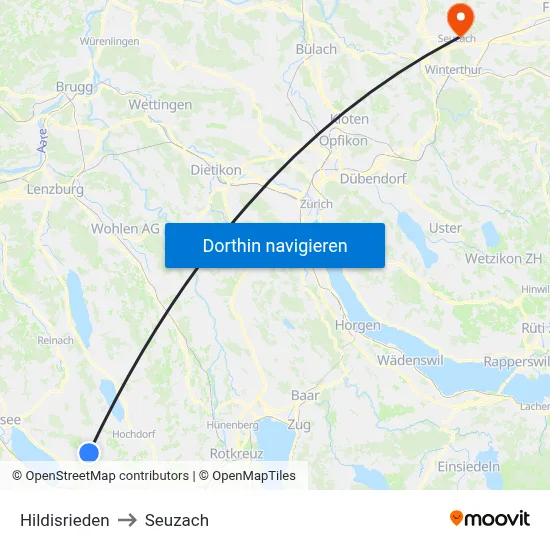 Hildisrieden to Seuzach map