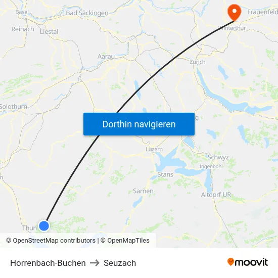 Horrenbach-Buchen to Seuzach map