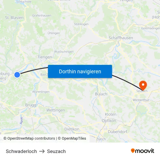 Schwaderloch to Seuzach map