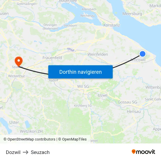 Dozwil to Seuzach map
