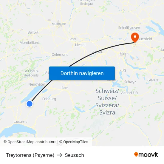 Treytorrens (Payerne) to Seuzach map