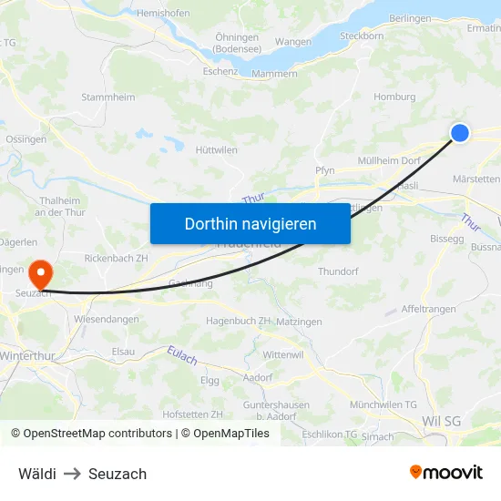 Wäldi to Seuzach map