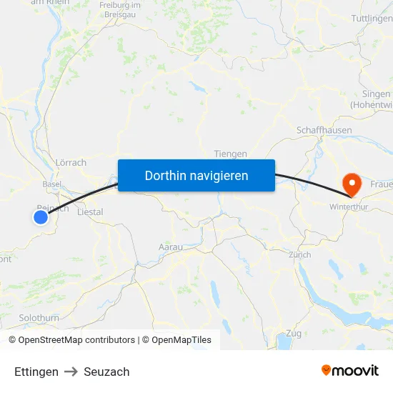 Ettingen to Seuzach map