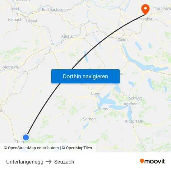 Unterlangenegg to Seuzach map