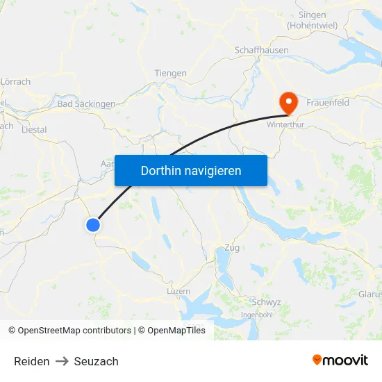 Reiden to Seuzach map
