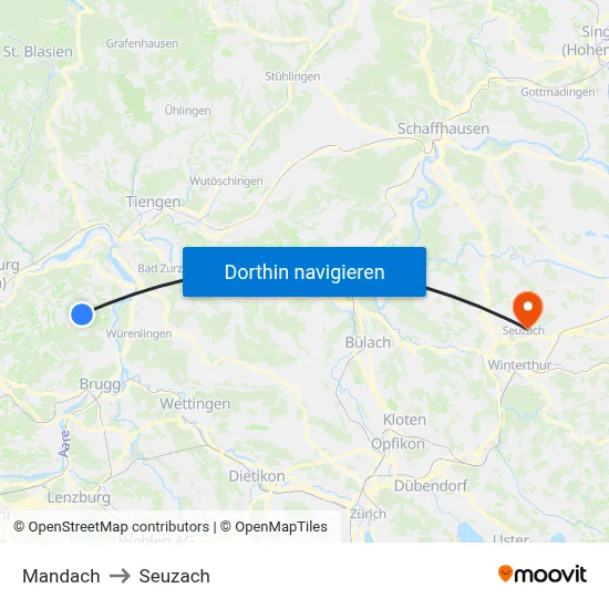 Mandach to Seuzach map