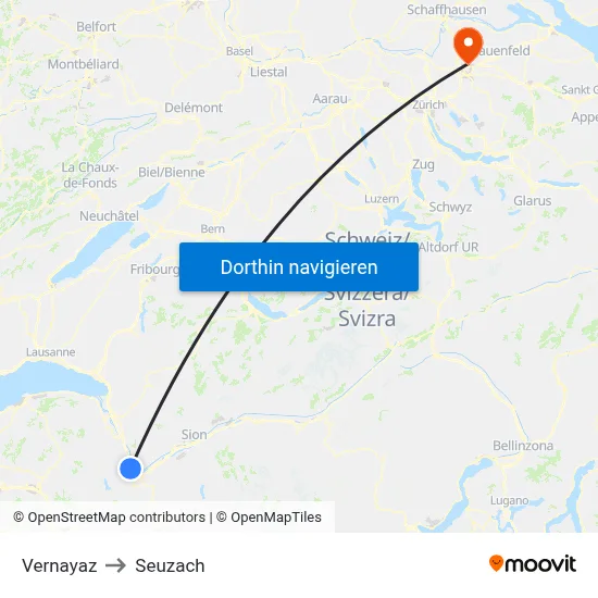 Vernayaz to Seuzach map
