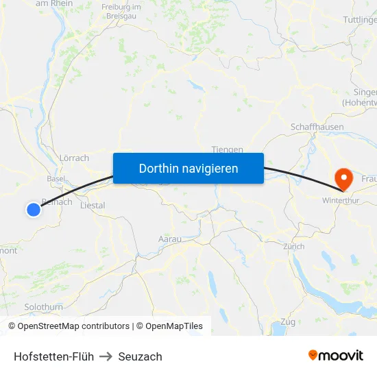 Hofstetten-Flüh to Seuzach map