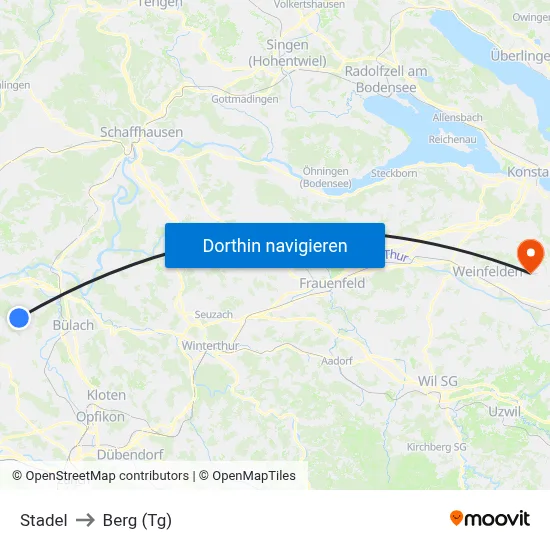 Stadel to Berg (Tg) map