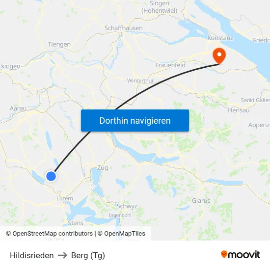 Hildisrieden to Berg (Tg) map