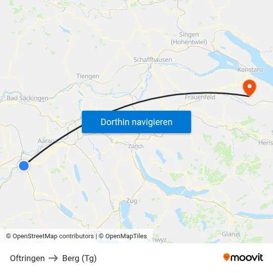 Oftringen to Berg (Tg) map