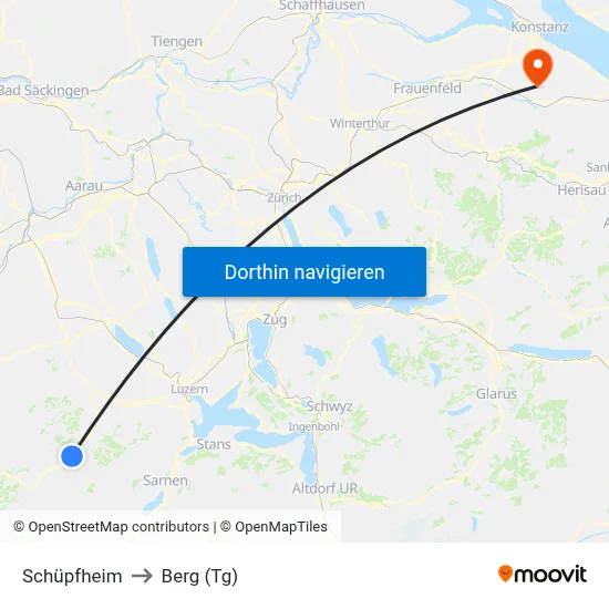 Schüpfheim to Berg (Tg) map