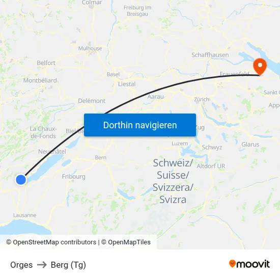 Orges to Berg (Tg) map