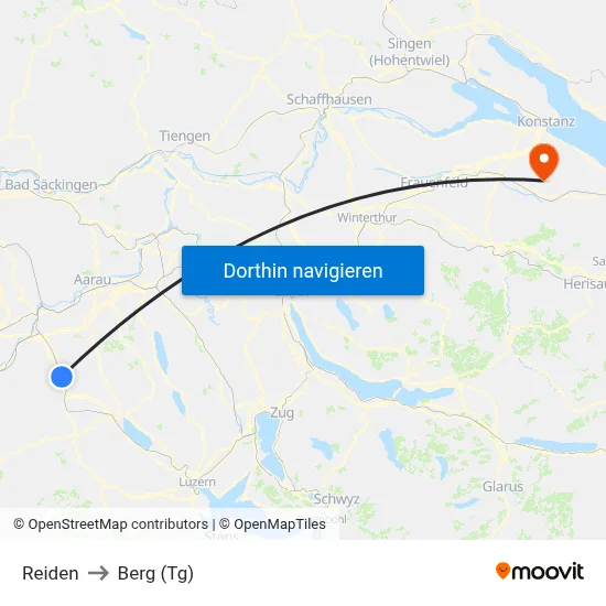 Reiden to Berg (Tg) map
