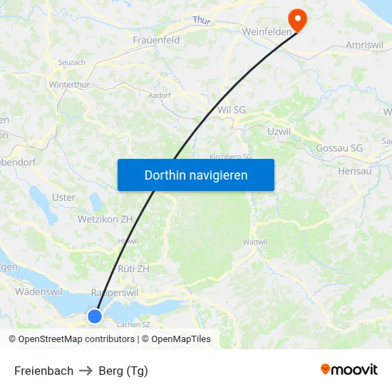 Freienbach to Berg (Tg) map