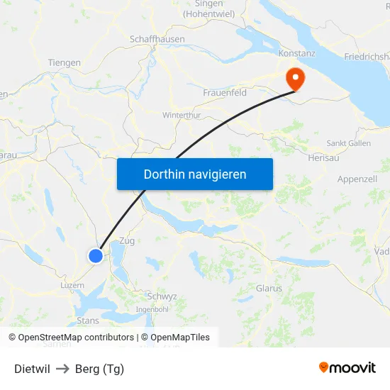 Dietwil to Berg (Tg) map