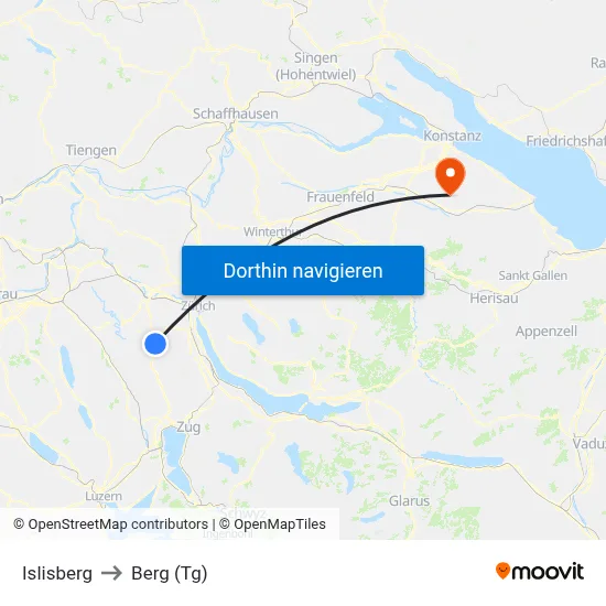 Islisberg to Berg (Tg) map
