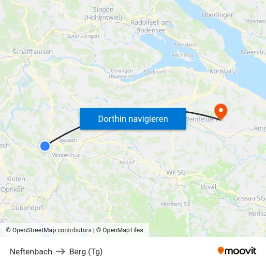 Neftenbach to Berg (Tg) map