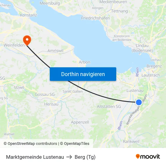 Marktgemeinde Lustenau to Berg (Tg) map