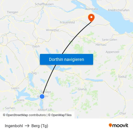 Ingenbohl to Berg (Tg) map
