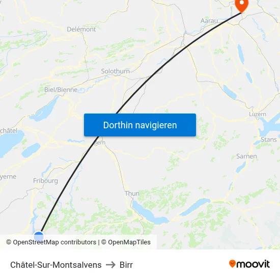 Châtel-Sur-Montsalvens to Birr map