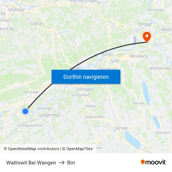 Walliswil Bei Wangen to Birr map