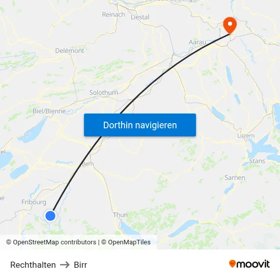 Rechthalten to Birr map