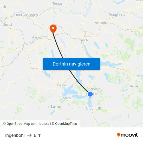 Ingenbohl to Birr map