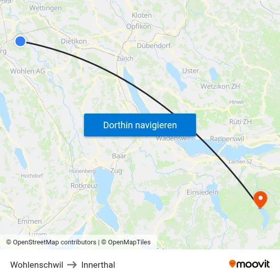 Wohlenschwil to Innerthal map