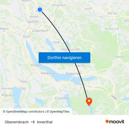 Oberembrach to Innerthal map