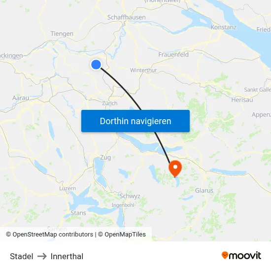 Stadel to Innerthal map