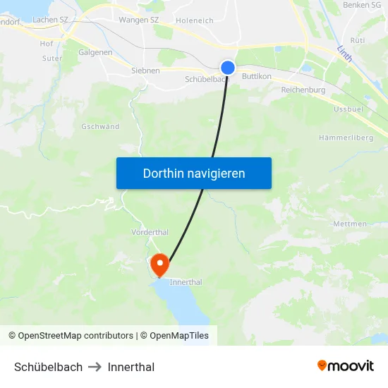 Schübelbach to Innerthal map
