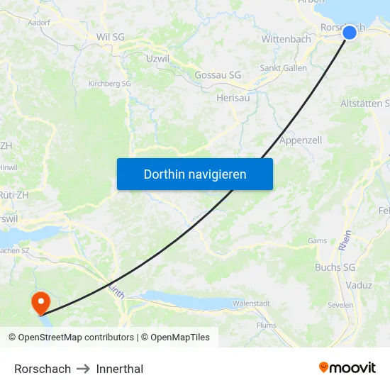 Rorschach to Innerthal map