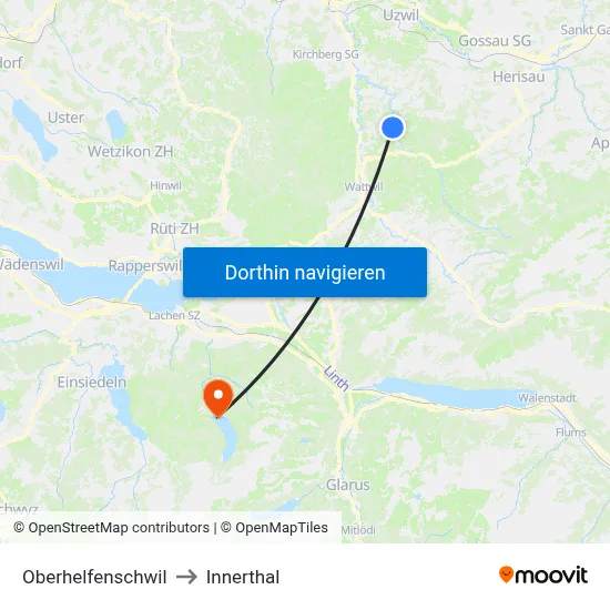 Oberhelfenschwil to Innerthal map