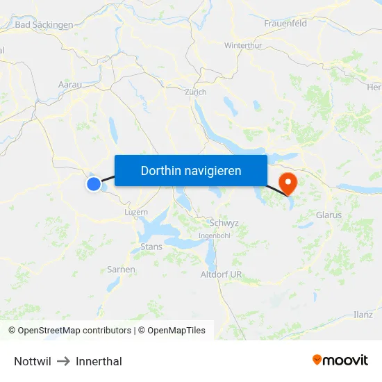Nottwil to Innerthal map