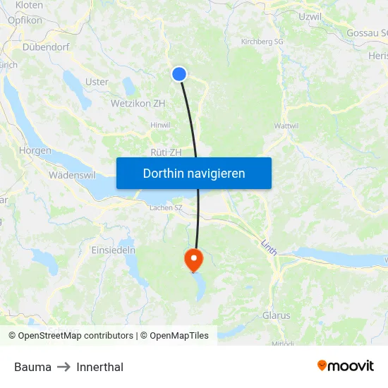 Bauma to Innerthal map