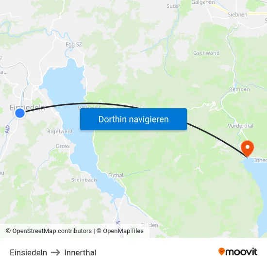 Einsiedeln to Innerthal map