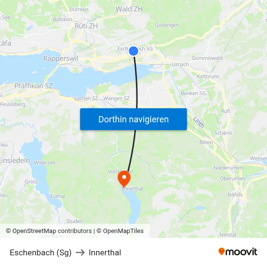 Eschenbach (Sg) to Innerthal map