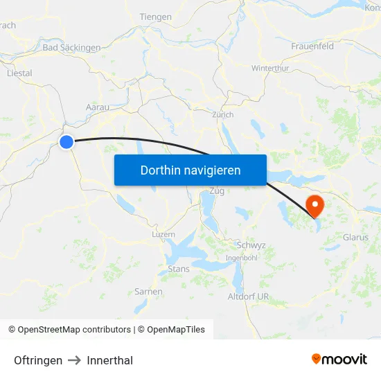 Oftringen to Innerthal map