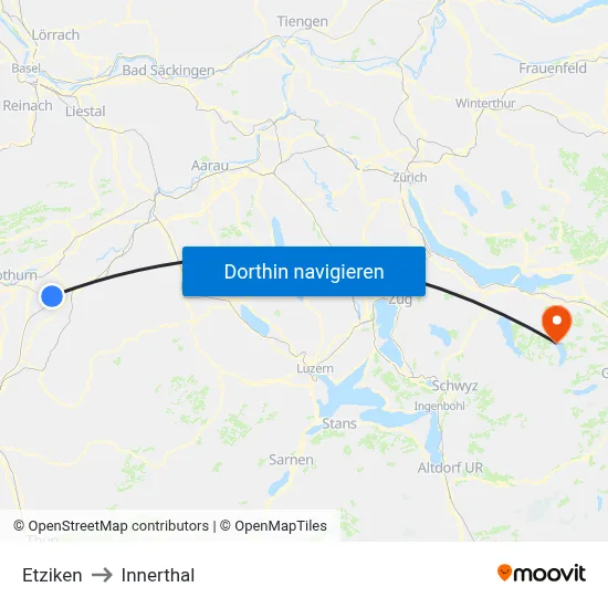 Etziken to Innerthal map
