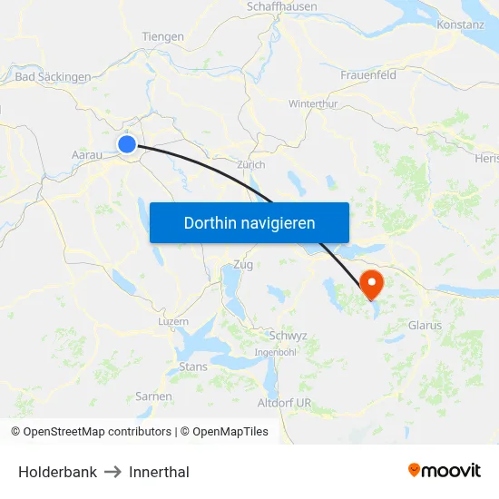 Holderbank to Innerthal map