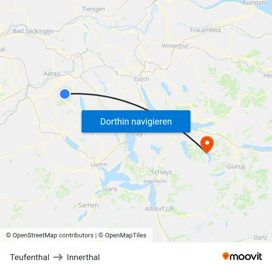 Teufenthal to Innerthal map