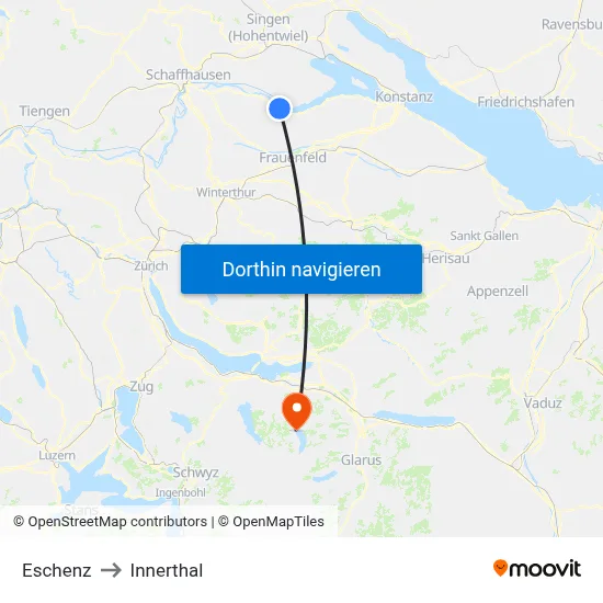 Eschenz to Innerthal map