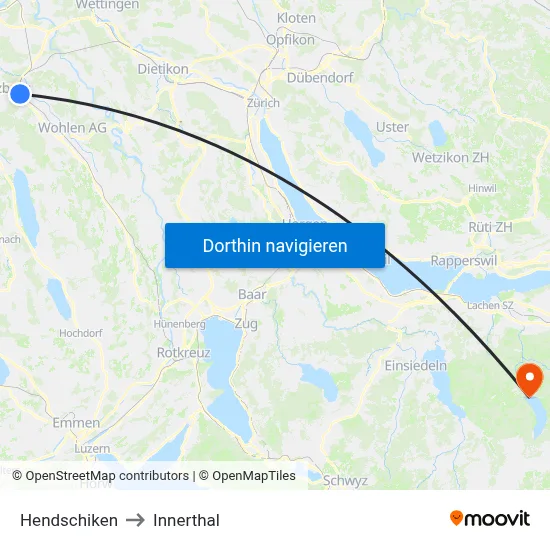 Hendschiken to Innerthal map