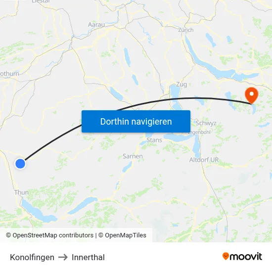 Konolfingen to Innerthal map