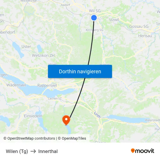 Wilen (Tg) to Innerthal map