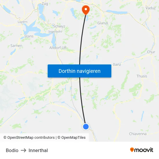 Bodio to Innerthal map