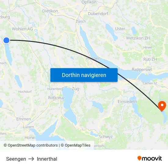 Seengen to Innerthal map