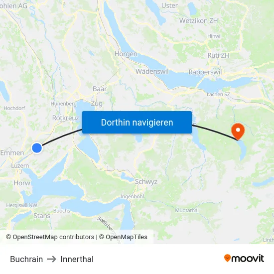 Buchrain to Innerthal map
